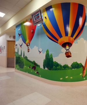 儿童医院过道背景墙装修效果图片欣赏 