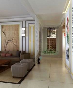 中式家装沙发背景墙装修效果图片