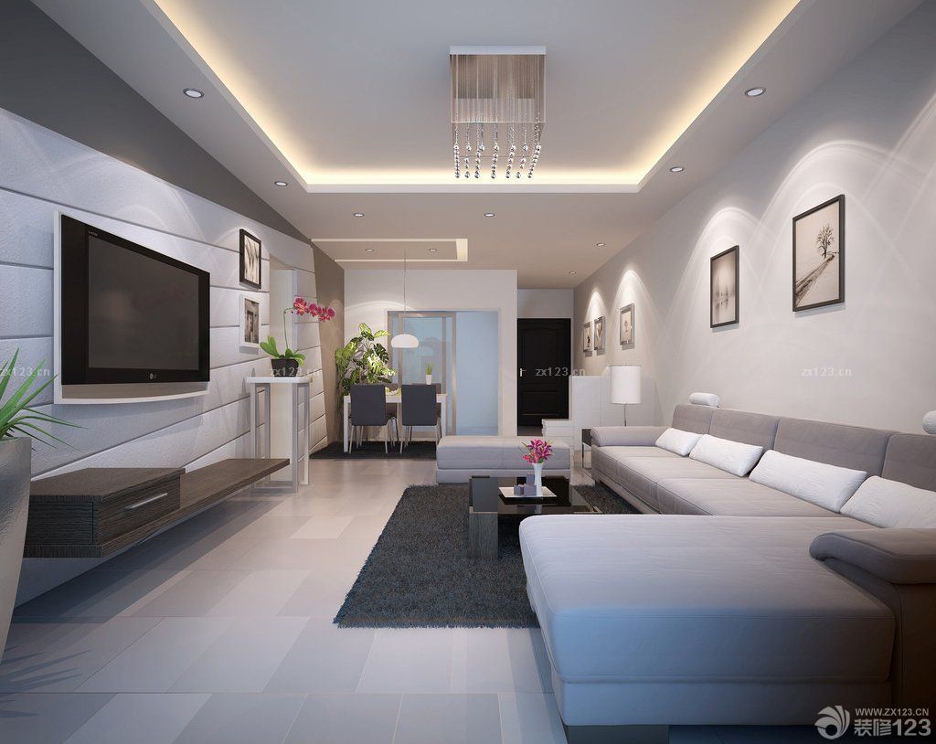 客厅吊顶设计装修效果图简约