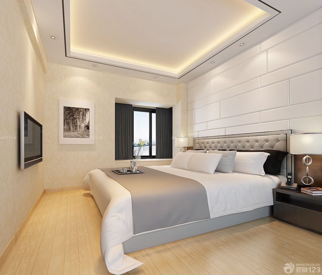 100平房子卧室壁纸装修效果图