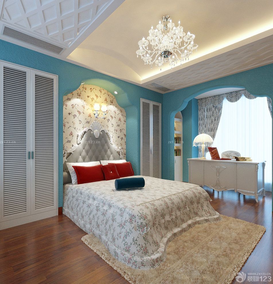 地中海风格100平房子卧室装修效果图