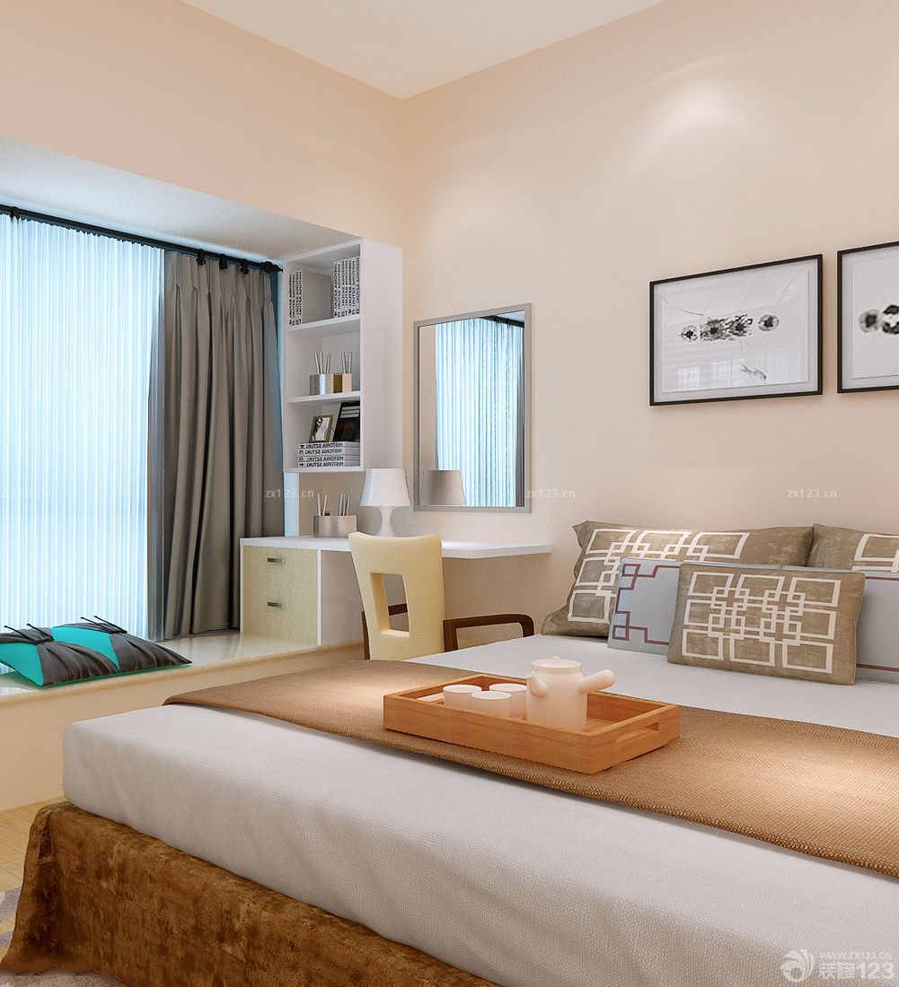 100平房子卧室飘窗设计装修效果图