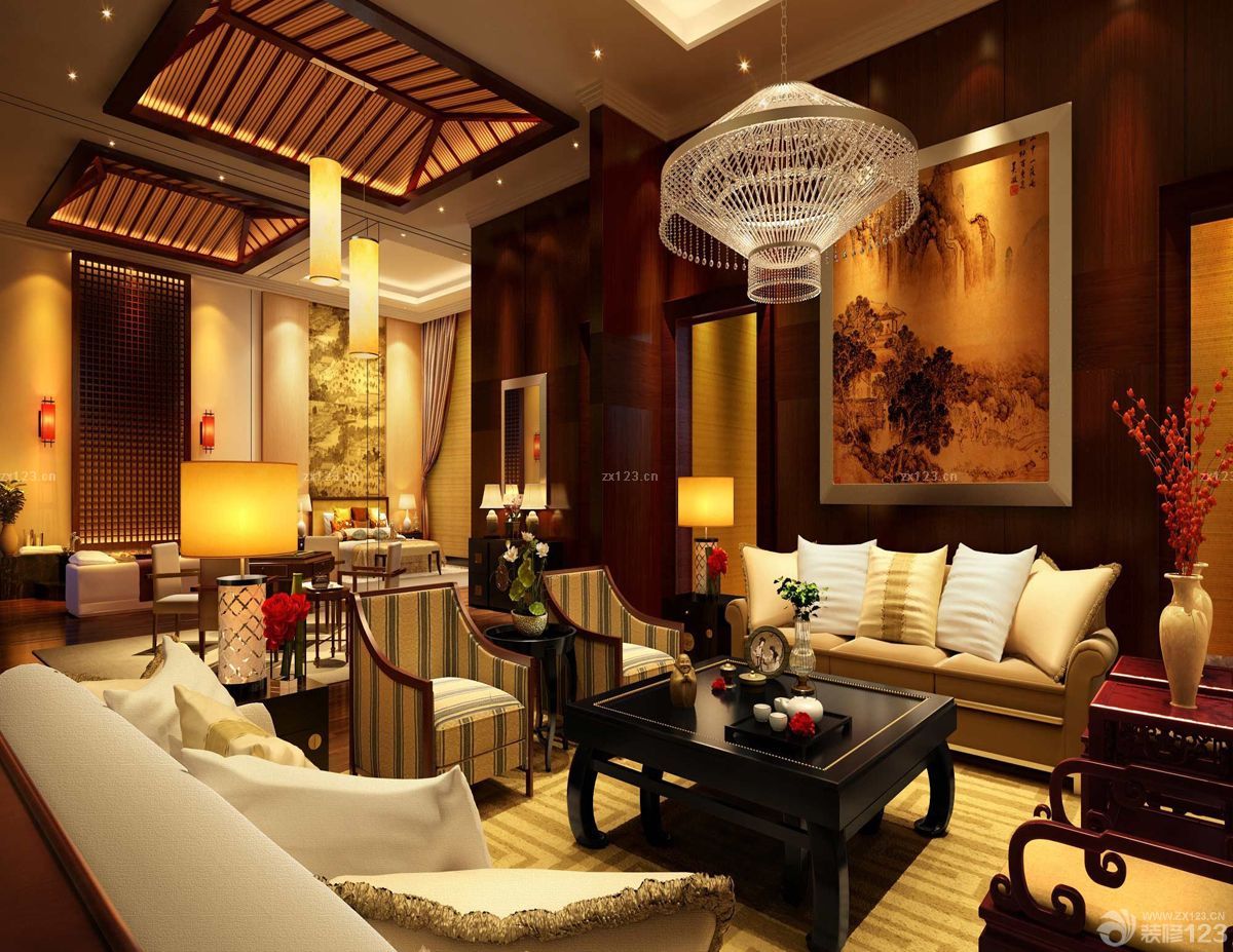 简约中式200平米房子装修效果图