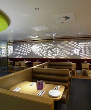 简单商场餐饮背景墙设计效果图