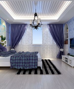 地中海70平米房子卧室装修效果图