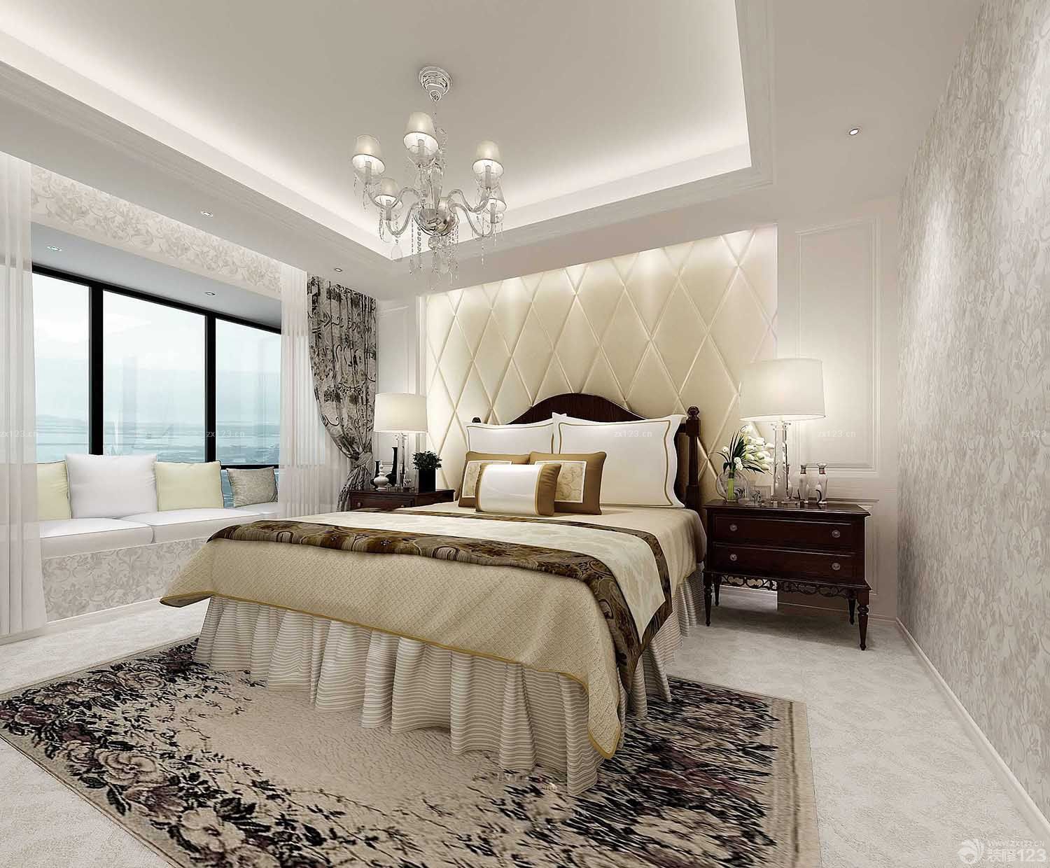 80平方米的房子卧室飘窗装修图片