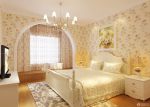 140平米房子卧室花朵壁纸装修效果图片