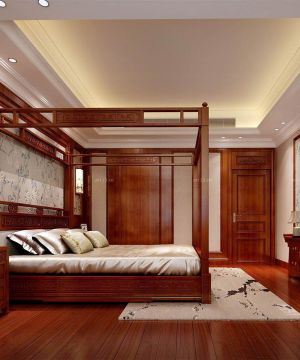 中式风格140平米房子卧室装修效果图