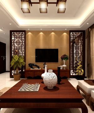 中式70平米房子客厅装修效果图欣赏