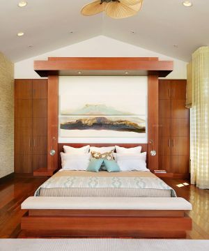 美式混搭风格70平米房子卧室装修效果图