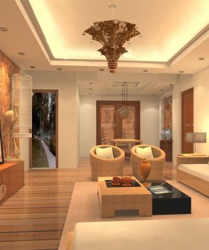 混搭风格90平方房子客厅吊灯装修设计图片大全