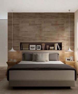 现代80平房子卧室床头背景墙装修设计图片大全