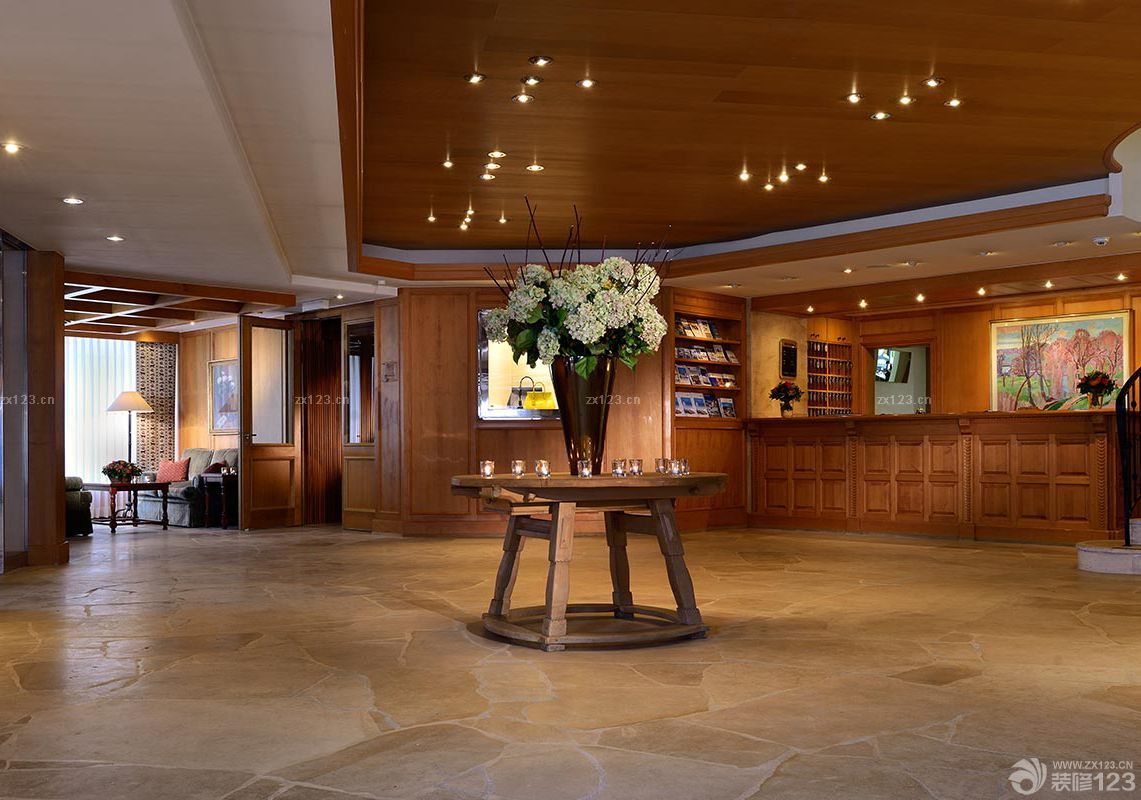 美式风格宾馆吧台效果图