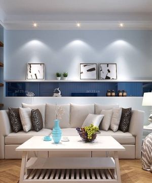 欧式60平米房子客厅沙发背景墙装修图