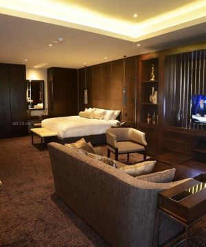 精致宾馆套房布艺沙发装修效果图片