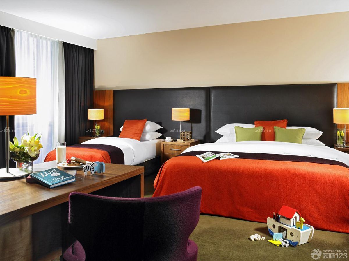 酒店宾馆床软包背景墙装修效果图