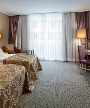 酒店宾馆纯色窗帘装修效果图片