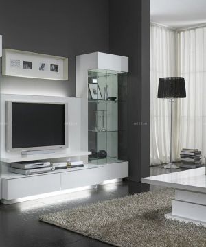 现代小户型家装客厅电视墙装修效果图片