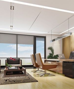 大型公司总经理办公室室内吊顶装修设计效果图集