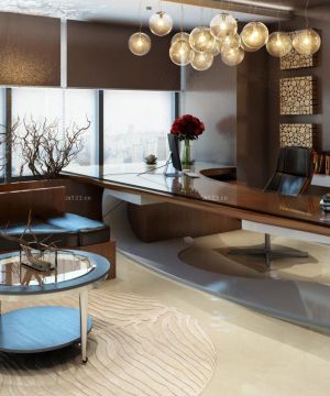 总经理办公室办公桌装修设计效果图