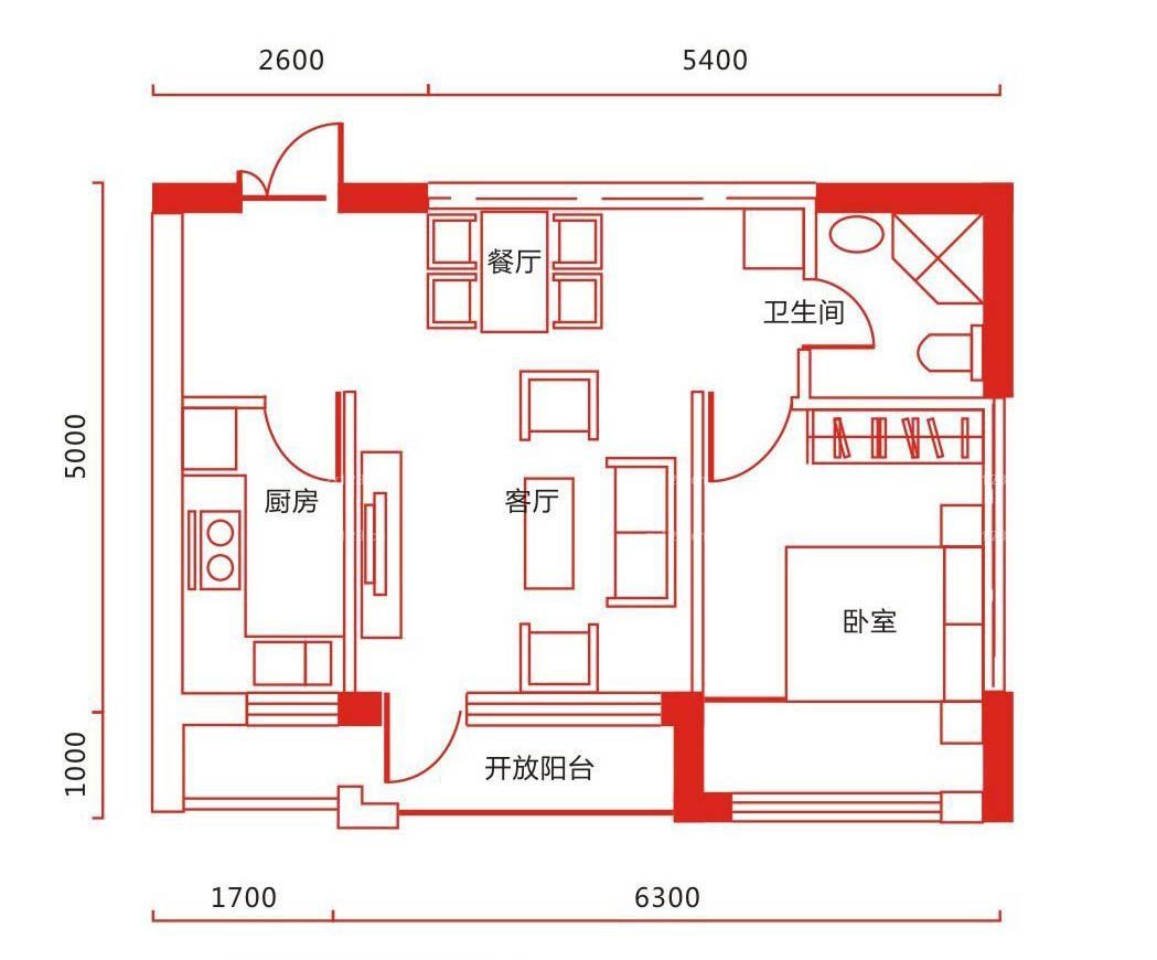 现代80平米小户型设计平面图