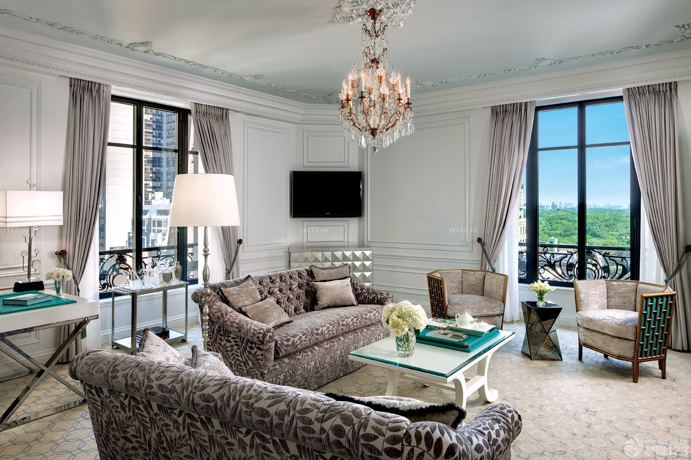 客厅布艺窗帘装修图片大全