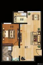 80平米一室一厅小户型房子平面图