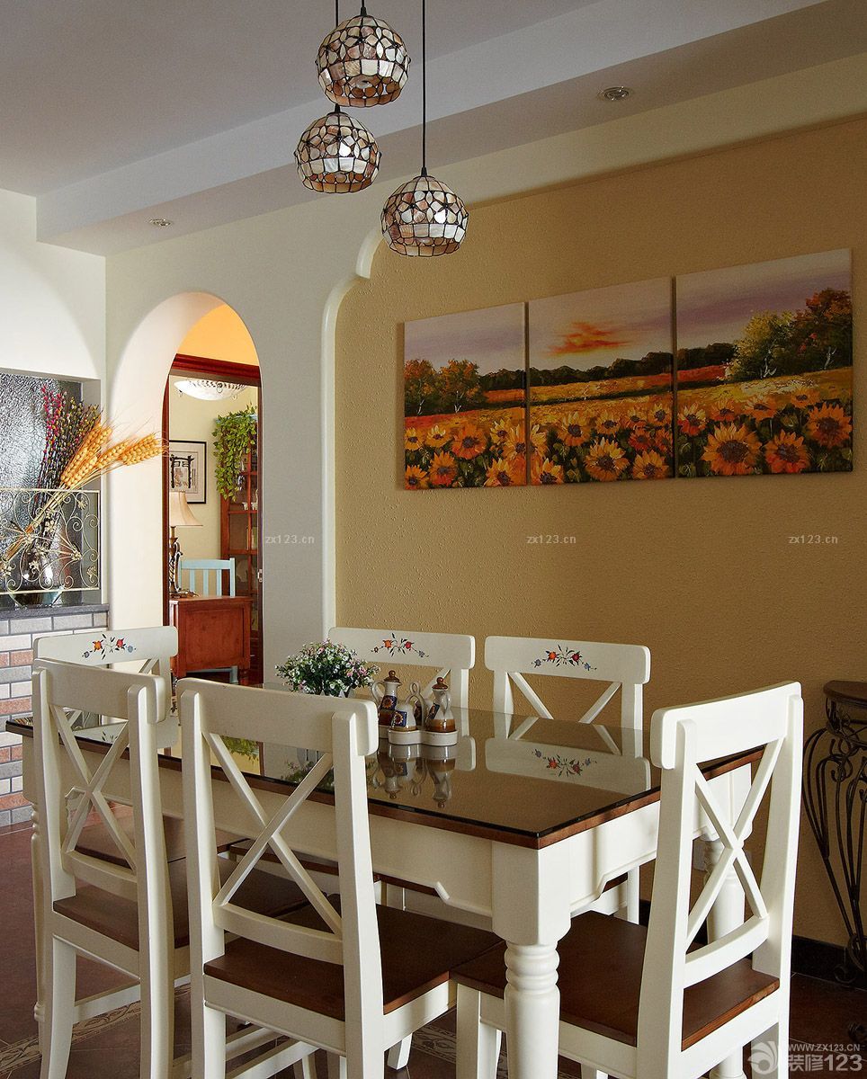 80平方米房子餐厅装饰装修效果图片田园风格