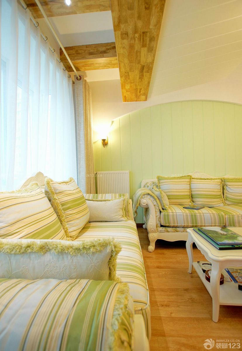 80平方米房子组合沙发装修效果图片田园风格