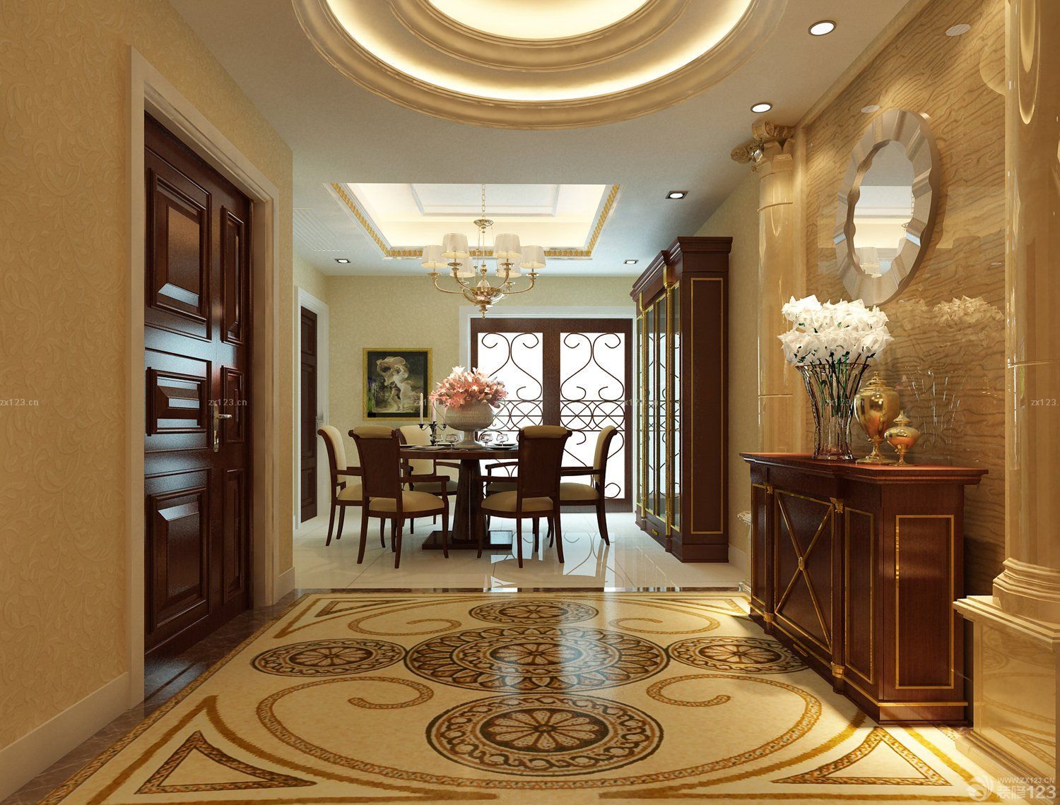 时尚别墅客厅设计玄关效果图