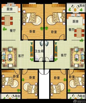 小美式风格70平米小户型设计平面图