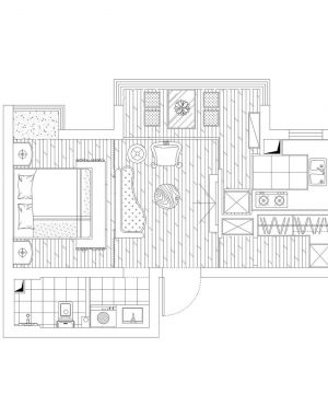60平米小户型一室一厅小房装修设计平面图