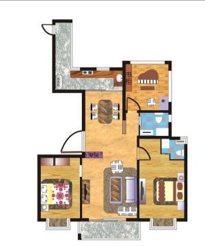 60平米小户型家庭室内装修设计平面图