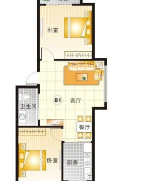 50平米长方形小户型装修设计平面图