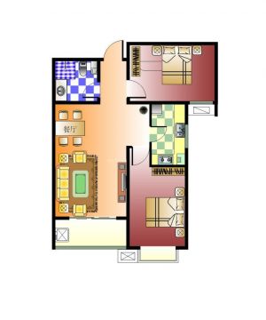 50平米小户型家庭简单装修设计平面图