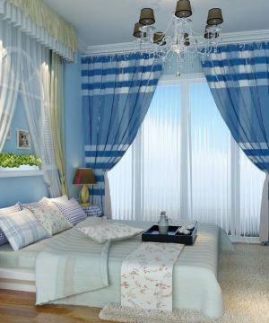 90平米两室两厅房子卧室窗帘装修效果图片