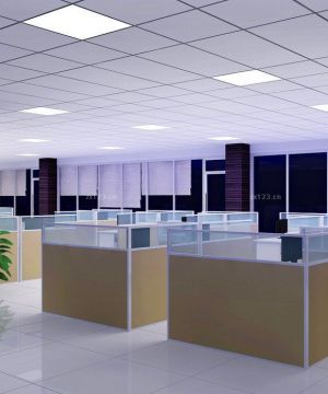 50平办公室屏风办公桌装修设计效果图片