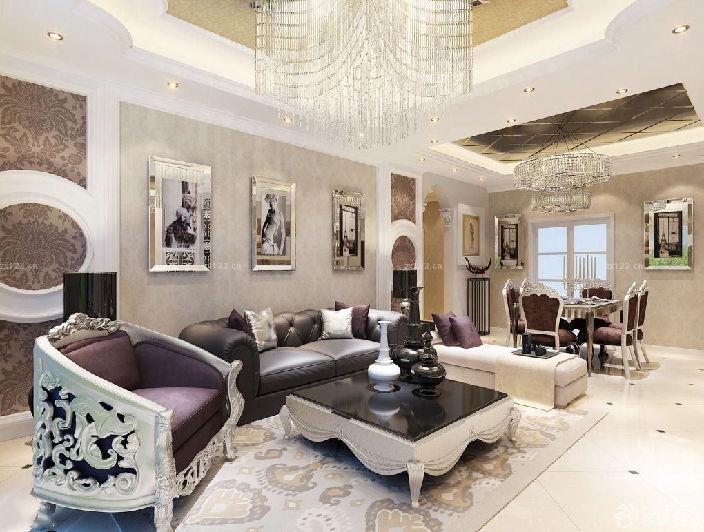 70平米小户型客厅吊顶造型装修设计效果图