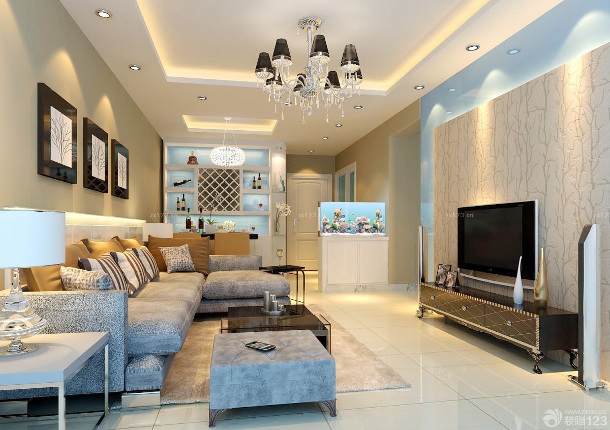 欧式70平米小户型客厅装修设计效果图片