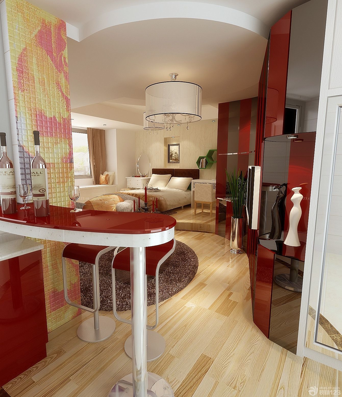 40平小户型家庭酒吧台装修效果图