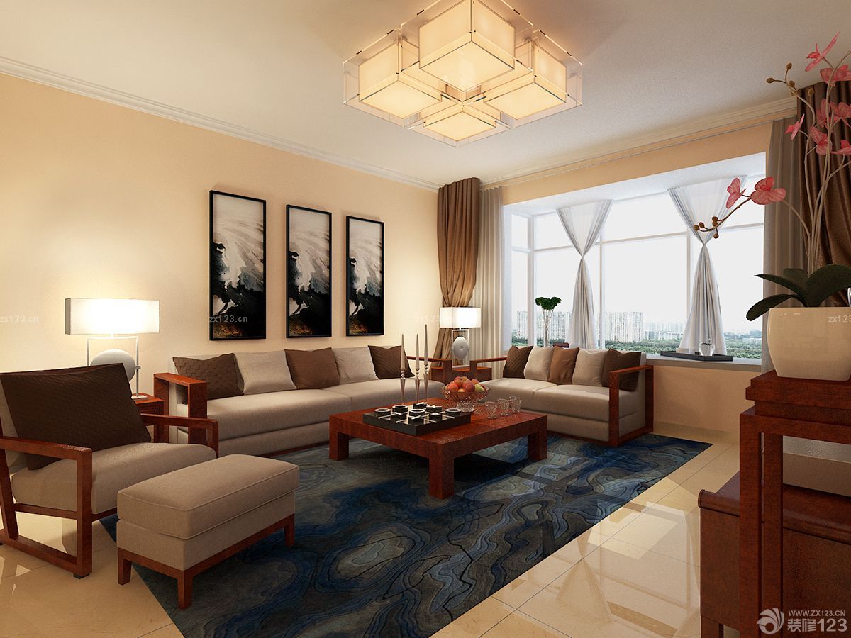 中式风格客厅组合沙发装修效果图片