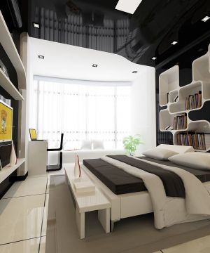 黑白风格70平米小户型卧室装修设计效果图