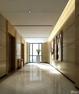 现代办公室室内走廊设计效果图图片欣赏