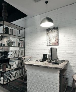 小型办公室书架装潢设计效果图片 