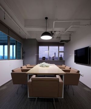 小型办公室简约吊灯装潢效果图片 