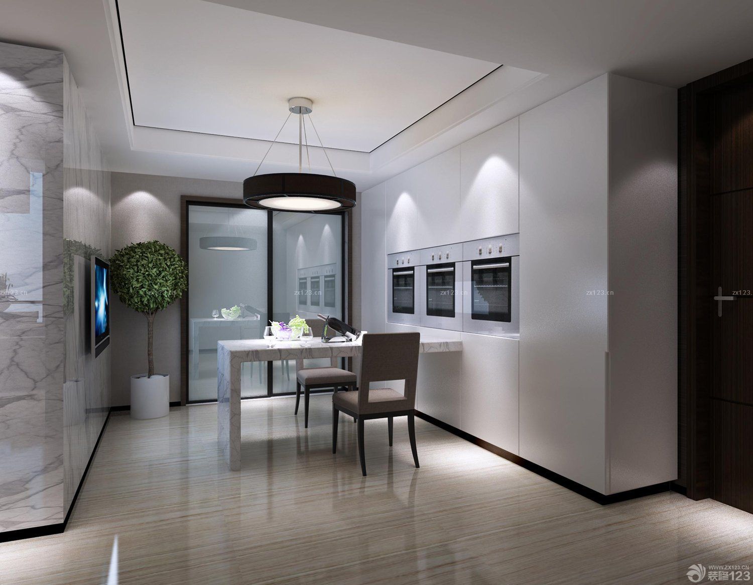 50平米两室一厅简约餐厅装修效果图