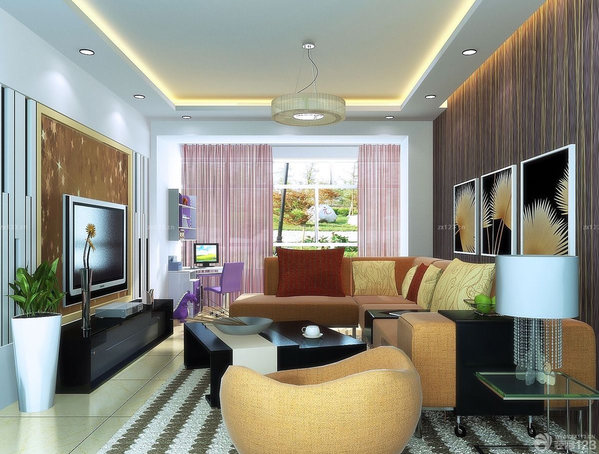 房子转角沙发装修设计效果图片大全80平方