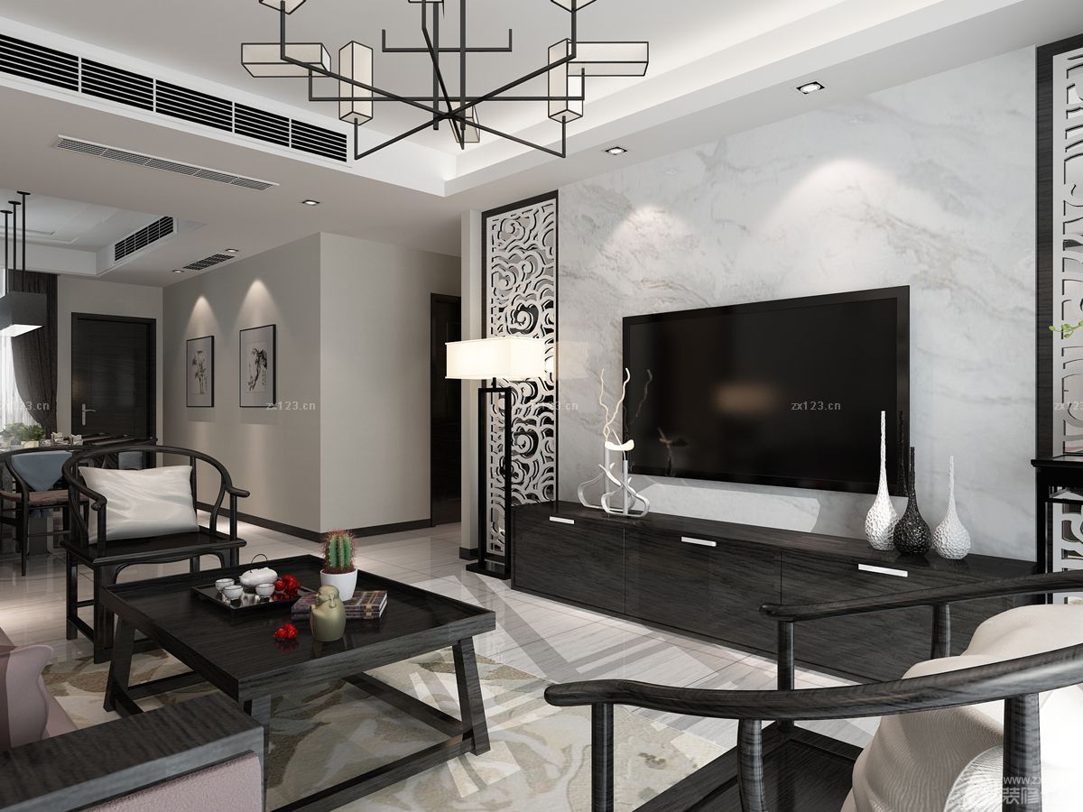 房子木质茶几装修设计效果图片大全80平方