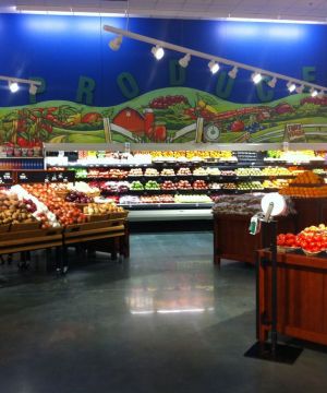 时尚蔬菜超市蓝色墙面装修效果图片