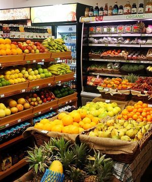 蔬果超市棕色地砖装修效果图片